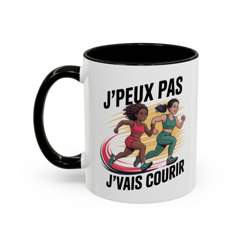 Mug J’Peux Pas J’vais Courir – Tasse Humour Running Femme – Cadeau Jogging, Trail, Marathon