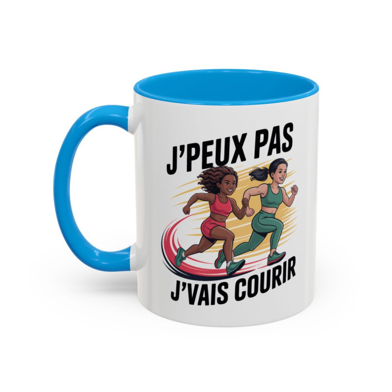 Mug J’Peux Pas J’vais Courir – Tasse Humour Running Femme – Cadeau Jogging, Trail, Marathon