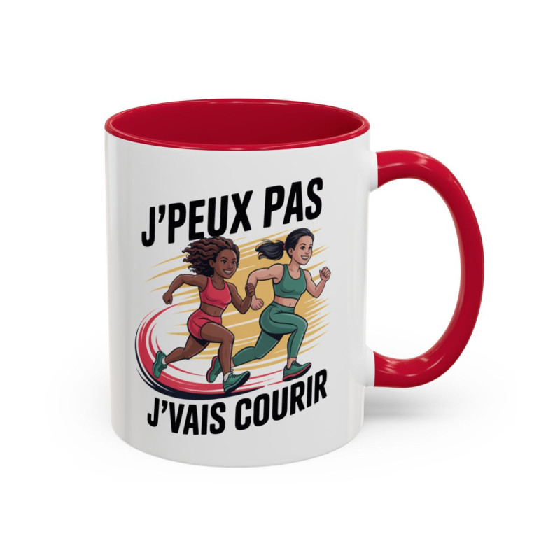 Mug J’Peux Pas J’vais Courir – Tasse Humour Running Femme – Cadeau Jogging, Trail, Marathon
