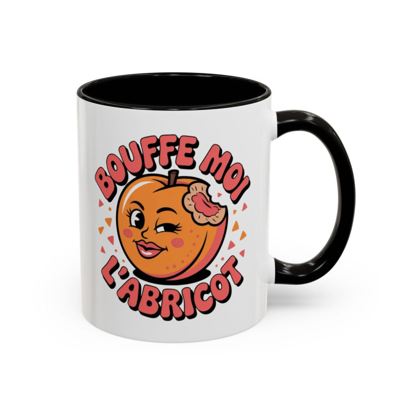 Mug Bouffe-Moi L’Abricot – Tasse Humour Coquin – Cadeau Original Drôle – Noir Bleu Rouge – 325 ml