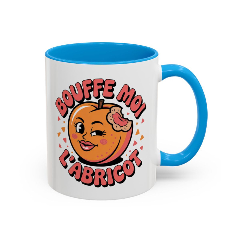 Mug Bouffe-Moi L’Abricot – Tasse Humour Coquin – Cadeau Original Drôle – Noir Bleu Rouge – 325 ml