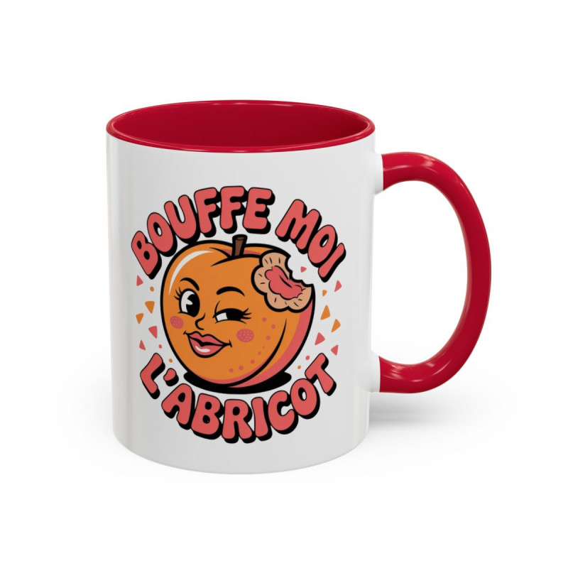 Mug Bouffe-Moi L’Abricot – Tasse Humour Coquin – Cadeau Original Drôle – Noir Bleu Rouge – 325 ml