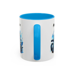 Mug Motocross Personnalisé – Tasse Pilote Moto Cross – Cadeau Motard Tout-Terrain – Noir Bleu Rouge – 325 ml