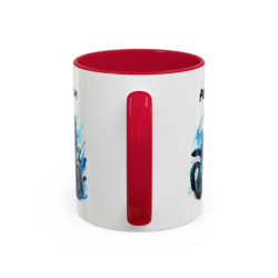 Mug Motocross Personnalisé – Tasse Pilote Moto Cross – Cadeau Motard Tout-Terrain – Noir Bleu Rouge – 325 ml