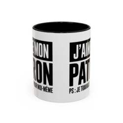 Mug J’aime mon patron je travaille pour moi-même – Tasse Céramique Humour Entrepreneur – Cadeau Auto-Entrepreneur