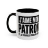 Mug J’aime mon patron je travaille pour moi-même – Tasse Céramique Humour Entrepreneur – Cadeau Auto-Entrepreneur