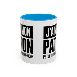 Mug J’aime mon patron je travaille pour moi-même – Tasse Céramique Humour Entrepreneur – Cadeau Auto-Entrepreneur