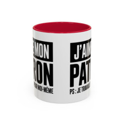 Mug J’aime mon patron je travaille pour moi-même – Tasse Céramique Humour Entrepreneur – Cadeau Auto-Entrepreneur