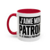 Mug J’aime mon patron je travaille pour moi-même – Tasse Céramique Humour Entrepreneur – Cadeau Auto-Entrepreneur