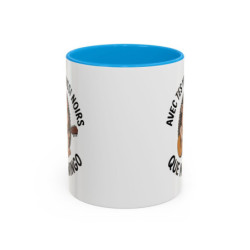 Tasse Hérisson Musicien 325ml – Mug Humour Français Twingo JuL – Cadeau Original Amis Collègues Céramique Noir Bleu Rouge