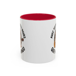 Tasse Hérisson Musicien 325ml – Mug Humour Français Twingo JuL – Cadeau Original Amis Collègues Céramique Noir Bleu Rouge
