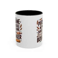 Mug Boulanger Humour Personne ne me roule dans la farine – Tasse Céramique Métier Boulanger – Cadeau Original Artisan