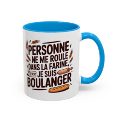 Mug Boulanger Humour Personne ne me roule dans la farine – Tasse Céramique Métier Boulanger – Cadeau Original Artisan