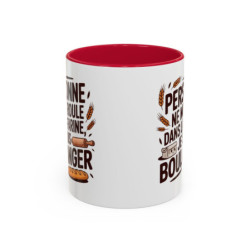 Mug Boulanger Humour Personne ne me roule dans la farine – Tasse Céramique Métier Boulanger – Cadeau Original Artisan