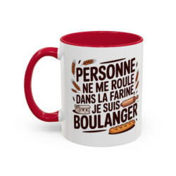 Mug Boulanger Humour Personne ne me roule dans la farine – Tasse Céramique Métier Boulanger – Cadeau Original Artisan