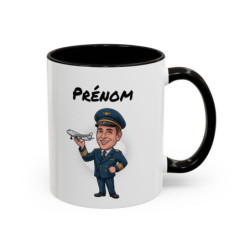 Mug Pilote Avion Personnalisable – Tasse Céramique Métier Aviation – Cadeau Original Aviateur, Commandant de Bord,