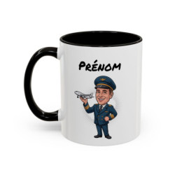Mug Pilote Avion Personnalisable – Tasse Céramique Métier Aviation – Cadeau Original Aviateur, Commandant de Bord,