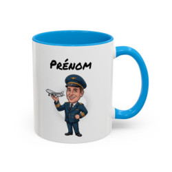 Mug Pilote Avion Personnalisable – Tasse Céramique Métier Aviation – Cadeau Original Aviateur, Commandant de Bord,