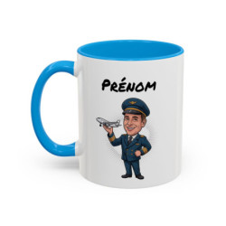 Mug Pilote Avion Personnalisable – Tasse Céramique Métier Aviation – Cadeau Original Aviateur, Commandant de Bord,