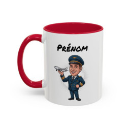 Mug Pilote Avion Personnalisable – Tasse Céramique Métier Aviation – Cadeau Original Aviateur, Commandant de Bord,