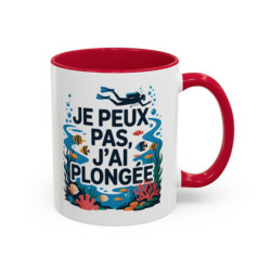 Mug Je peux pas j’ai plongée – Tasse Céramique Plongée Sous-Marine – Cadeau Plongeur & Passion Océan