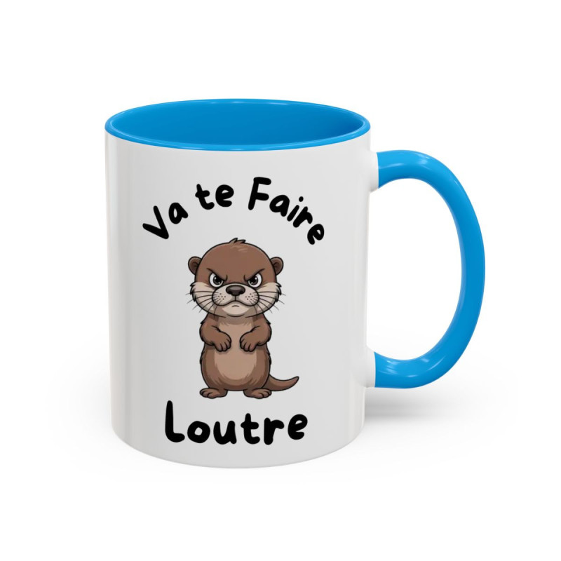 Mug Loutre En Colère – Tasse Céramique Illustration Animale Drôle – Cadeau Humour & Nature