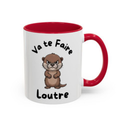 Mug Loutre En Colère – Tasse Céramique Illustration Animale Drôle – Cadeau Humour & Nature