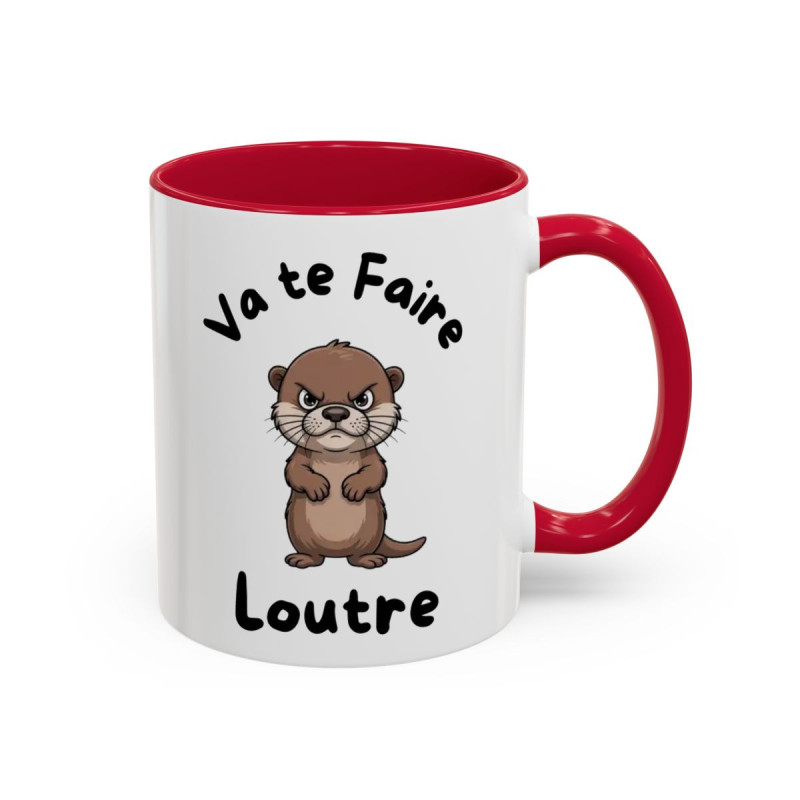 Mug Loutre En Colère – Tasse Céramique Illustration Animale Drôle – Cadeau Humour & Nature
