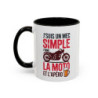 Mug J’suis un Mec Simple Moto Apéro – Tasse Céramique Humour Motard – Cadeau Biker Original