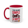 Mug J’suis un Mec Simple Moto Apéro – Tasse Céramique Humour Motard – Cadeau Biker Original