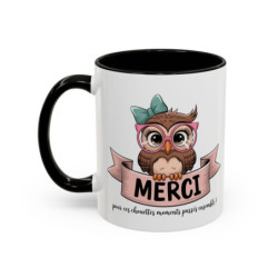 Mug Merci Chouette – Tasse Céramique Cadeau Remerciement – Idée Cadeau Originale Collègue Maîtresse Amie