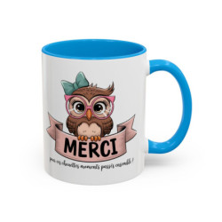 Mug Merci Chouette – Tasse Céramique Cadeau Remerciement – Idée Cadeau Originale Collègue Maîtresse Amie