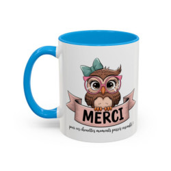 Mug Merci Chouette – Tasse Céramique Cadeau Remerciement – Idée Cadeau Originale Collègue Maîtresse Amie
