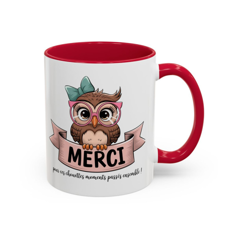Mug Merci Chouette – Tasse Céramique Cadeau Remerciement – Idée Cadeau Originale Collègue Maîtresse Amie