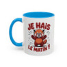 Mug Je hais le matin – Tasse Céramique Panda Roux Humoristique – Cadeau Réveil Difficile Bureau Collègue