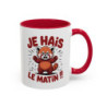 Mug Je hais le matin – Tasse Céramique Panda Roux Humoristique – Cadeau Réveil Difficile Bureau Collègue