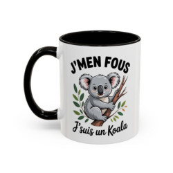 Mug J’men fous j’suis un koala – Tasse Céramique Humour Animal Cool – Cadeau Zen Détente Original