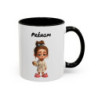 Mug Personnalisé Prénom – Tasse Fille Fatiguée avec Café – Cadeau Humour Matin