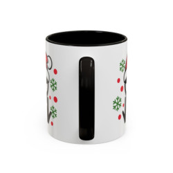 Teecustom Mug Alien Signe JUL Noël OVNI Style Rap Français Cadeau Original et Fun Noir Bleu Rouge