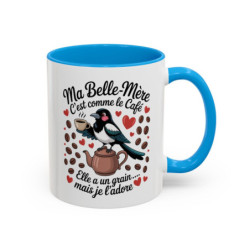 Mug Ma Belle-Mère c’est comme le Café – Tasse Humour Belle-Mère – Cadeau Drôle Famille – Céramique