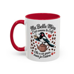 Mug Ma Belle-Mère c’est comme le Café – Tasse Humour Belle-Mère – Cadeau Drôle Famille – Céramique