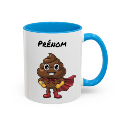 Mug Personnalisé Prénom – Super Héros Caca Fun – Tasse Humour Originale – Cadeau Drôle
