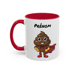 Mug Personnalisé Prénom – Super Héros Caca Fun – Tasse Humour Originale – Cadeau Drôle