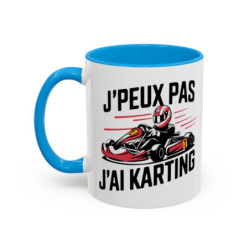Mug J’peux pas j’ai Karting – Tasse Céramique Humour Pilote Kart – Cadeau Passion Sport Automobile