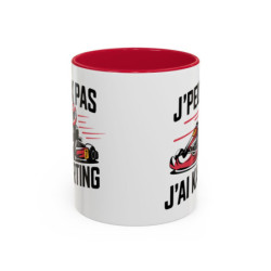 Mug J’peux pas j’ai Karting – Tasse Céramique Humour Pilote Kart – Cadeau Passion Sport Automobile