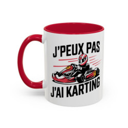 Mug J’peux pas j’ai Karting – Tasse Céramique Humour Pilote Kart – Cadeau Passion Sport Automobile