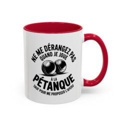 Mug Ne me dérangez pas quand je joue à la pétanque – Tasse Céramique Humour Apéro – Cadeau Joueur de Pétanque