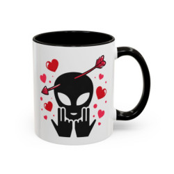 Mug Alien Signe JUL Saint-Valentin OVNI Style Rap Français Cadeau Original et Fun
