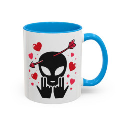 Mug Alien Signe JUL Saint-Valentin OVNI Style Rap Français Cadeau Original et Fun