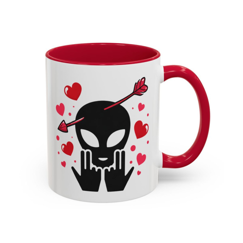 Mug Alien Signe JUL Saint-Valentin OVNI Style Rap Français Cadeau Original et Fun